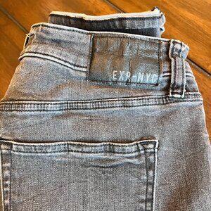 Express hyper stretch faded gray jeans